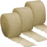 3x Jute decoratie/hobby lint naturel 7 cm x 25 meter op rol