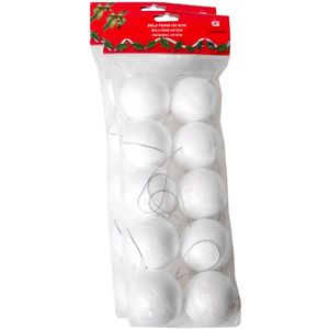 Gerimport Piepschuim ballen/bollen - 20x stuks - D5 cm - met lusjes - DIY hobby/decoratie balletjes