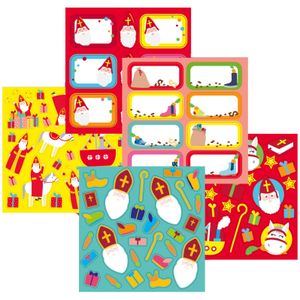 Sinterklaas cadeau stickers - naam stickers - 5 vellen