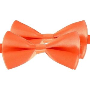 2x Oranje verkleed vlinderstrikjes 14 cm voor dames/heren