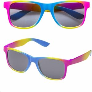 2x stuks regenboog retro thema fun verkleed bril/zonnebril