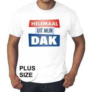 Grote maten Helemaal uit mijn dak t-shirt wit heren