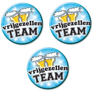 Pakket van 8x stuks blauwe vrijgezellenfeest buttons voor heren