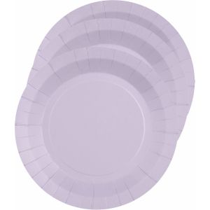 30x Stuks feest gebaksbordjes lila paars - karton - 17 cm - rond