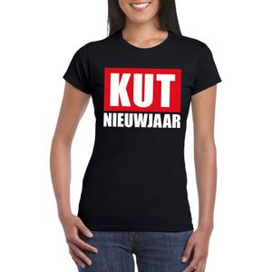 Foute oud en nieuw t-shirt - kut nieuwjaar - zwart voor dames