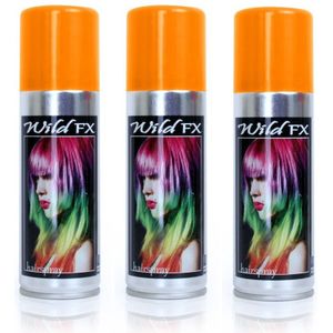 3x busjes oranje haarspray 125 ml