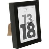 Fotolijstje voor een foto van 13 x 18 cm - 2x stuks - zwart - foto frame Eva - modern/strak ontwerp