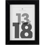 Fotolijstje voor een foto van 13 x 18 cm - 2x stuks - zwart - foto frame Eva - modern/strak ontwerp