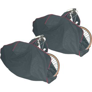 Beschermhoes voor fiets - 2x - universeel - grijs - 119 x 115 x 164 cm