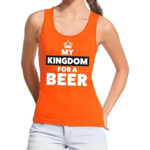 Oranje My kingdom for a beer tanktop dames