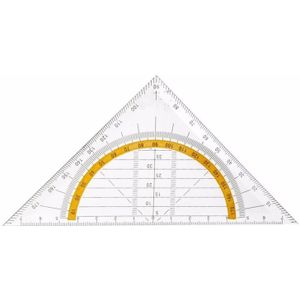 Voordeelset van 5x stuks geodriehoeken met liniaal en gradenboog 14 cm