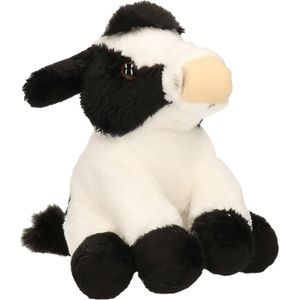 Knuffel koe zittend 15 cm - Boerderij kinderen knuffels Koeien