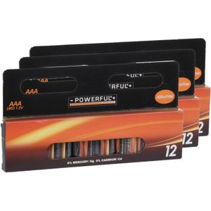 Powerful Batterijen - AAA type - 36x stuks - Alkaline