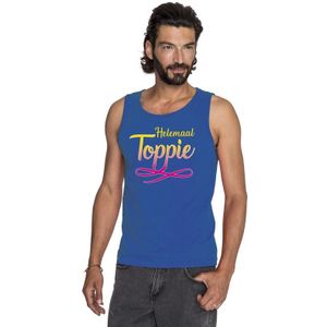 Blauw Helemaal Toppie mouwloos shirt heren