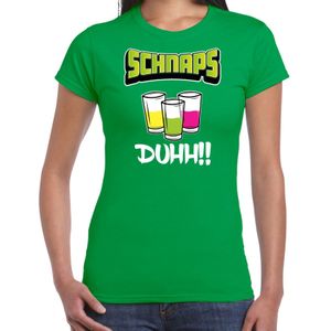 Apres ski t-shirt voor dames - schnaps - groen - apres ski/wintersport - skien