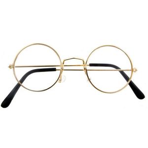 Verkleed bril - rond - goud montuur - voor volwassenen - kerstman/opa/oma