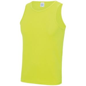 Sport singlet/hemd neon geel voor heren