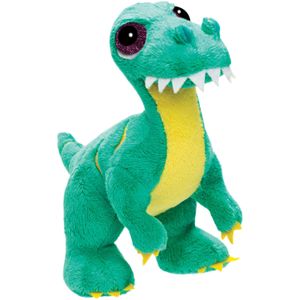 Pluche knuffeldier  dinosaurus - Velociraptor - groen - 17 cm - Dino thema