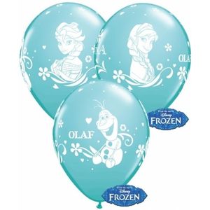 24x Blauwe Disney Frozen thema ballonnen