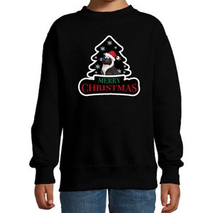 Dieren kersttrui pinguin zwart kinderen - Foute pinguins kerstsweater