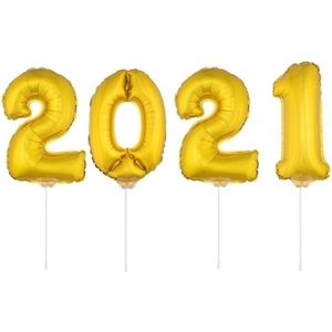 Gouden 2021 ballonnen voor Oud en Nieuw