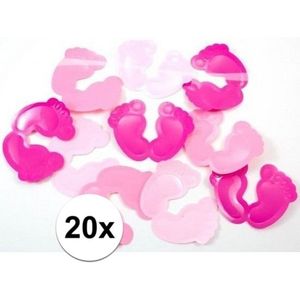 Geboorte versiering meisje XXL tafelconfetti roze 20 stuks