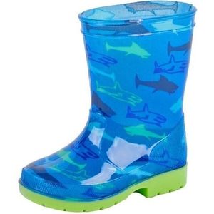 Blauwe kinder regenlaarzen met haaien