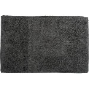 MSV Badkamerkleedje/badmat - voor op de vloer - antraciet grijs - 45 x 70 cm - polyester/katoen
