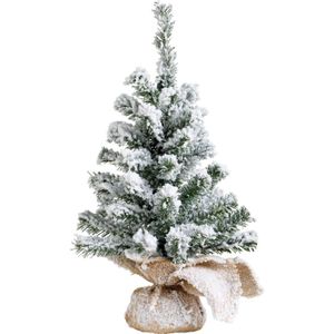 Kunstboom/kunst kerstboom groen met sneeuw 45 cm