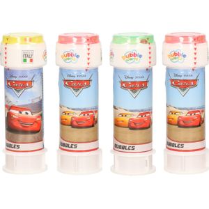 4x Disney Cars bellenblaas flesjes met bal spelletje in dop 60 ml voor kinderen