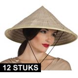 12x Aziatische hoeden verkleed accessoire