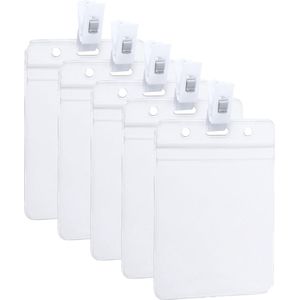 Multipack van 40x ID badgehouders met bevestigings clipje 8,5 x 12,2 cm