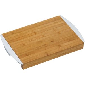 Bamboe houten snijplank 25 x 41 cm met opvangbakken