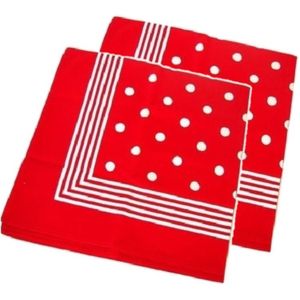 2x stuks rode boeren zakdoek verkleedkleding voor cowboys/boeren