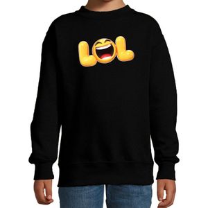 Funny emoticon sweater LOL zwart kids