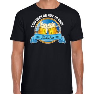 Apres ski t-shirt voor heren - two beer or not to beer - zwart - wintersport - bier