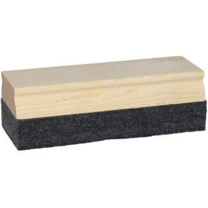 Krijtbord wisser - 13 x 5 cm - hout - bordenwisser/bordveger