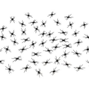 Nep spinnen/spinnetjes 4 x 2 cm - zwart - 100x stuks - Horror/griezel thema decoratie beestjes