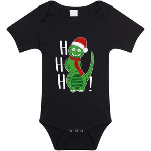 Kerst baby rompertje - zwart - sneeuwpop dino- hohoho - Kerst cadeau