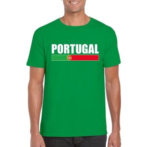 Groen Portugal supporter t-shirt voor heren