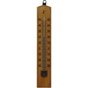 Thermometer buiten hout 20 x 4 cm