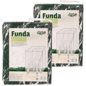 Gerimport afdekhoes/beschermhoes voor tuinstoelen - 2x - zwart - 86 x 61 x 107 cm