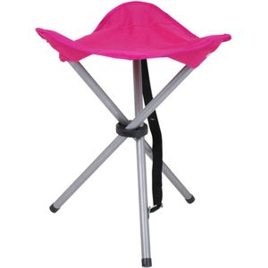 Urban Living bijzet krukje/stoeltje - Opvouwbaar - Camping/outdoor - D32 x H43 cm - Roze