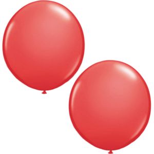 2x stuks qualatex mega ballon 90 cm diameter rood