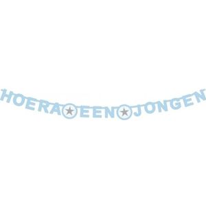 Letterslinger ster hoera een jongen 175 x 11 cm