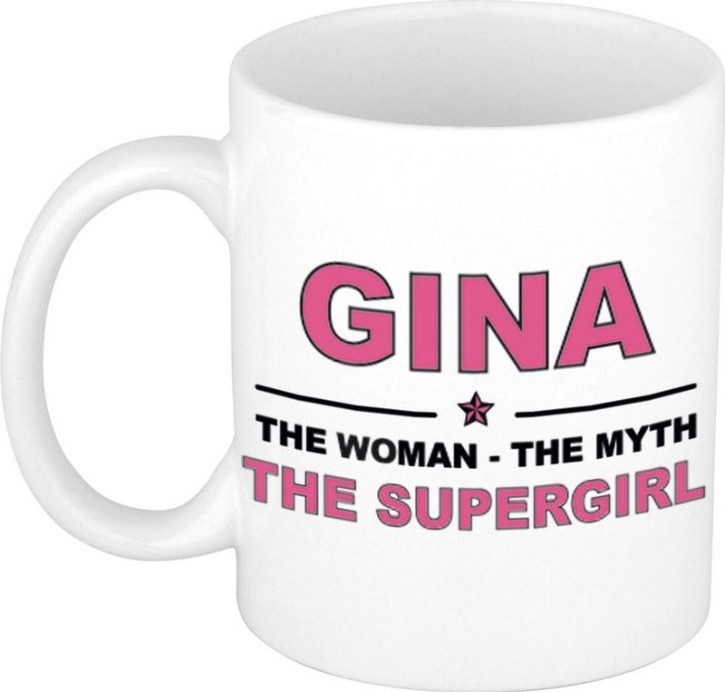 Gina The woman, The myth the supergirl cadeau koffie mok / thee beker 300 ml