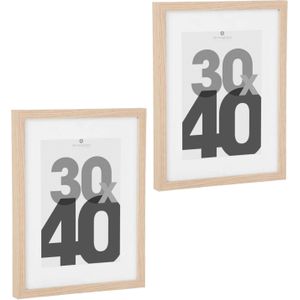Fotolijstje voor een foto van 30 x 40 cm - 2x - naturel - foto frame Eva - modern/strak ontwerp