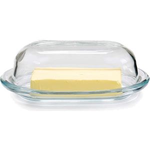 Pasabahce botervloot - met afsluitbare deksel - glas - 19 x 12 x 6 cm