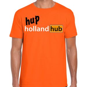 Verkleed T-shirt voor heren - hup holland hub - oranje - EK/WK voetbal supporter - Nederland