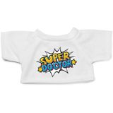 Super Doctor/ Dokter Pluche Teddybeer Knuffel 24 cm met Wit Pop Art T-shirt
